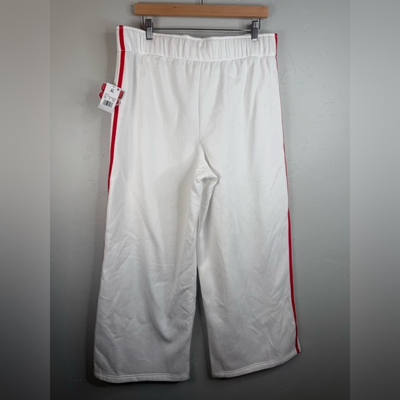 NWT Diet Coke Bow Wide Leg Sweatpants White Red Stripe XL - Picture 3 of 11
